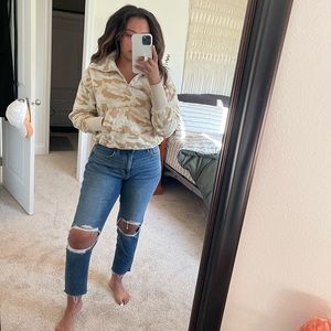 Half-Zip cropped cami sweatshirt